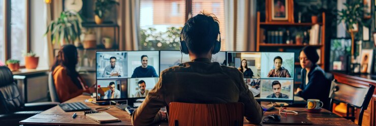 setting up a video production schedule with partners online