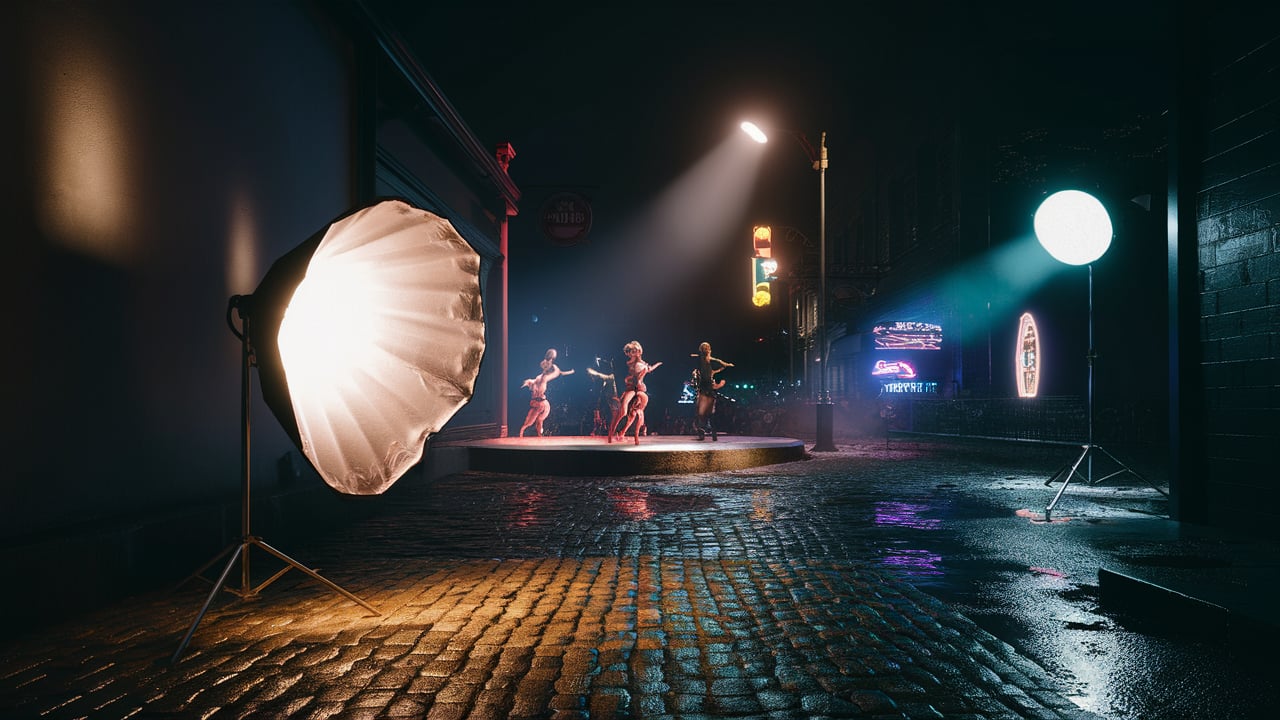 Which lighting setups for night scenes?