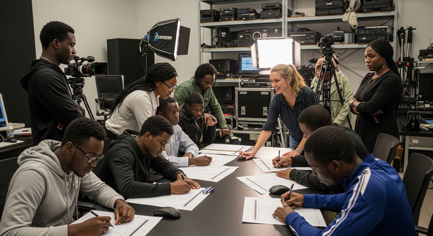 imaff storyboarding filmmaking student in a class